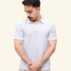 Premium white textured polo t shirt