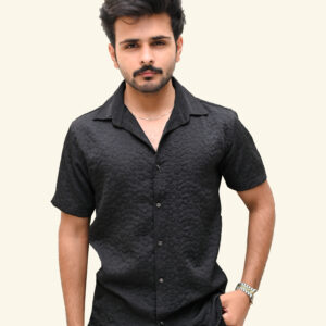 Classic Textured Button Shirt - Half Sleeve Comfor