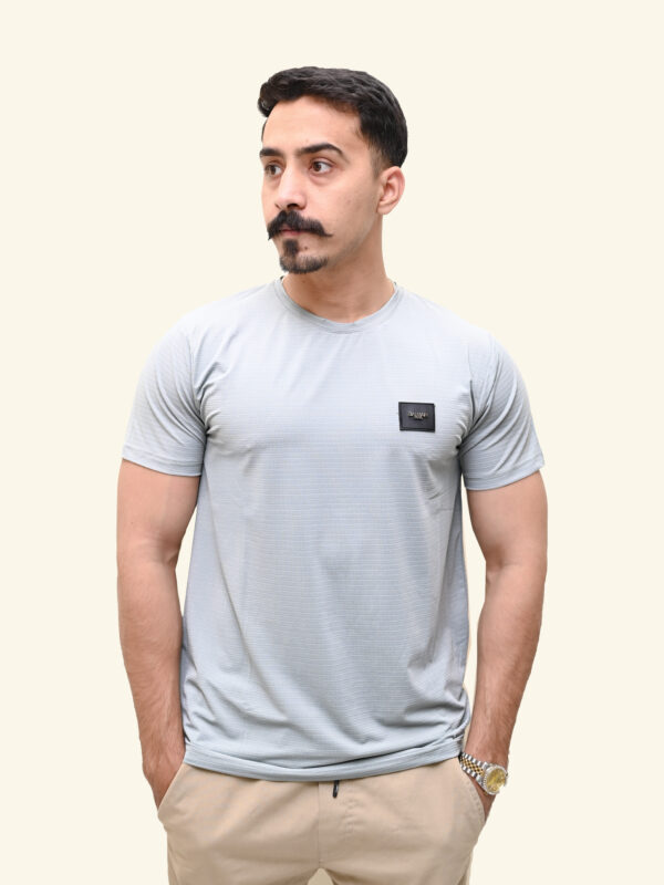 Ultra-soft Grey China fabric crew neck t-shirt