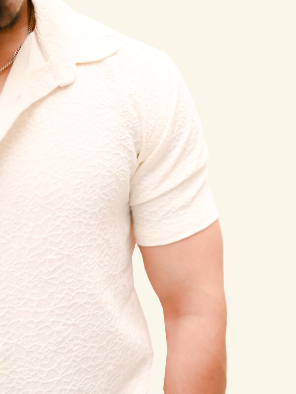 Classic Textured Button Shirt - Half Sleeve Comfor