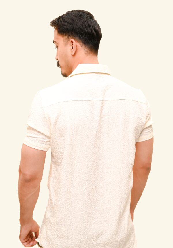 Classic Textured Button Shirt - Half Sleeve Comfor